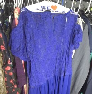 Elegant Blue Lace Dress